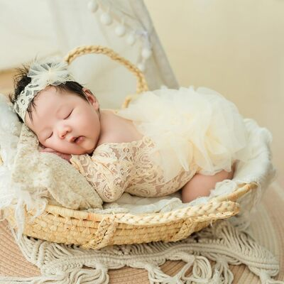 Robe Bébé Fille - BabyGirlPhotoDress™ - Beige