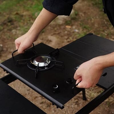 Réchaud à gaz camping - CampGasStove™ - Noir