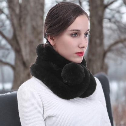 Écharpe Femme Hiver - CozyFurWrap™ - Noir
