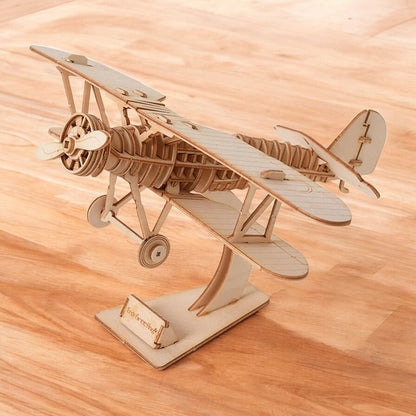 Puzzle 3D en Bois - WoodGenius™ - Biplan