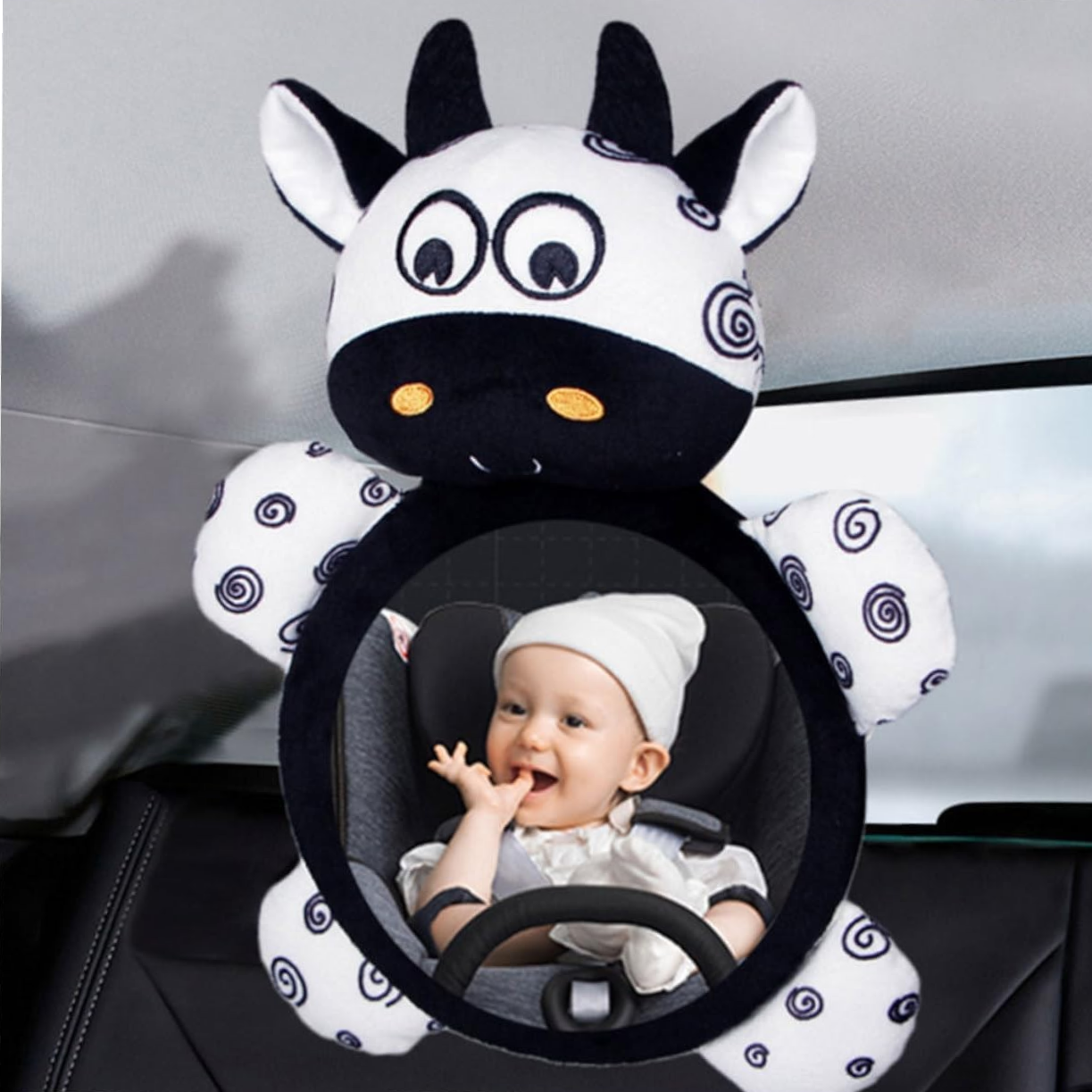 Miroir Voiture pour Bebe - SafeViewBabyMirror™ - Vache