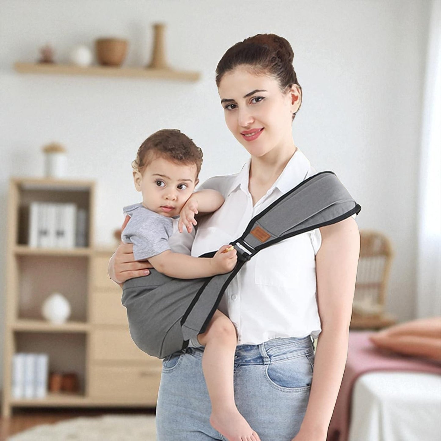 Porte-bébé - HipNest™ - Gris Clair