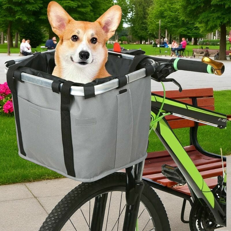 PANIER VELO POUR CHIEN	- PetRideBasket™ - Carré Gris