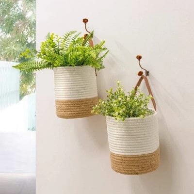 Panier mural - WallHangingFlowerBasket™ - Marron&blanc