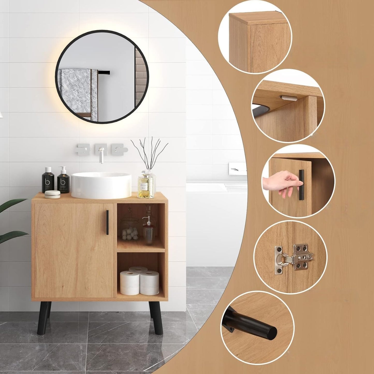 Rangement Sous Évier - UnderSinkCabinet™ - Chêne Clair