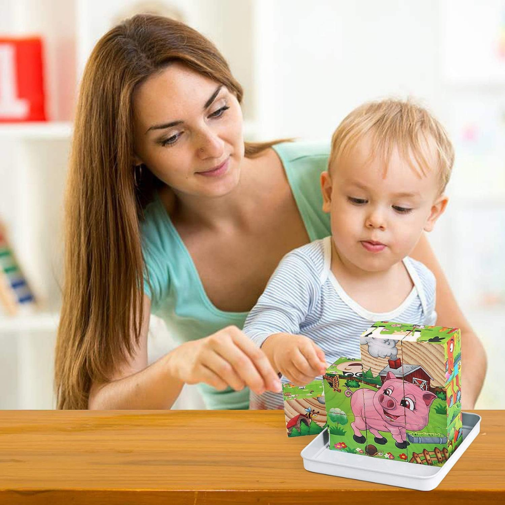 Puzzle en Bois - CubeMontessori™ - Ferme Bébé