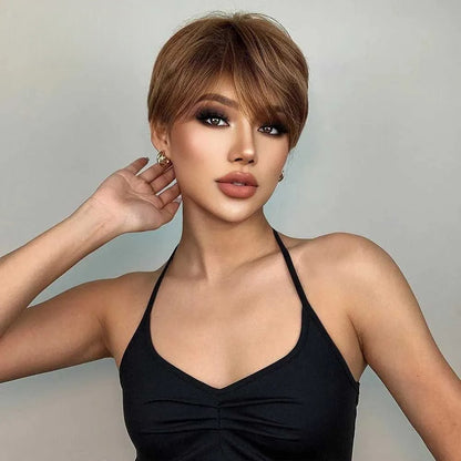 Perruque Courte Femme - NaturalLookPixie™ - Marron clair