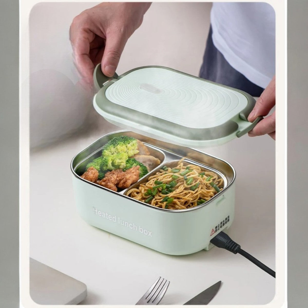 Lunch Box Chauffante - InoxHeatMeal™ - Vert