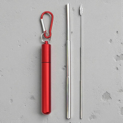 Paille Réutilisable - SteelSipKit™ - Rouge