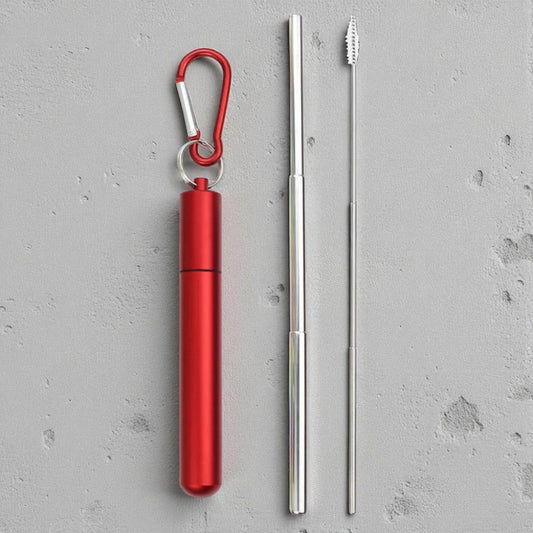 Paille Réutilisable - SteelSipKit™ - Rouge