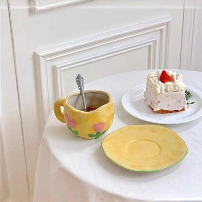 Tasse à Café - CozyBloomCup™ - Tulipe Jaune