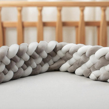 Tour de Lit Tressé - BraidedSafe™ - Gris & Blanc