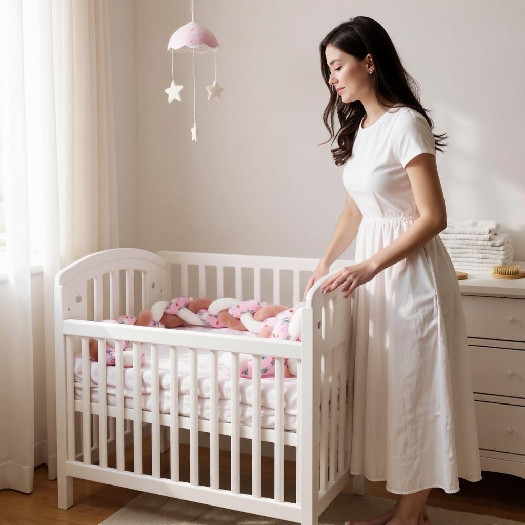 Tour de Lit Tressé - BraidBumper™ - Rose Poudré