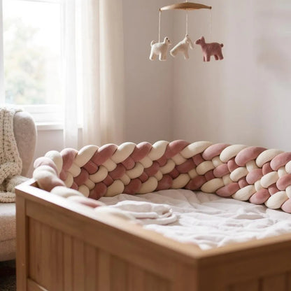 Tour de Lit Tressé - BraidedSafe™ - Vieux Rose & Crème