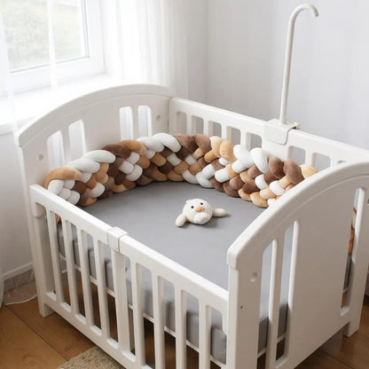 Tour de Lit Tressé - BraidedSafe™ - Beige, Marron & Blanc