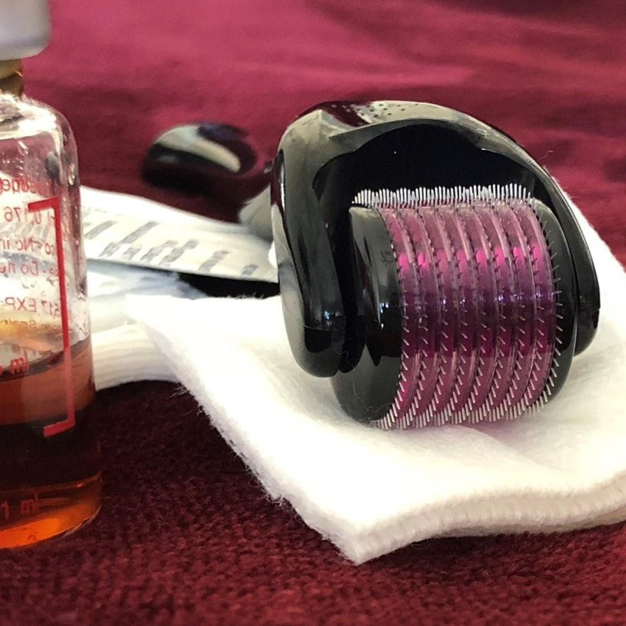 Dermaroller Barbe - BarbeRoll™ - Noir & Rose