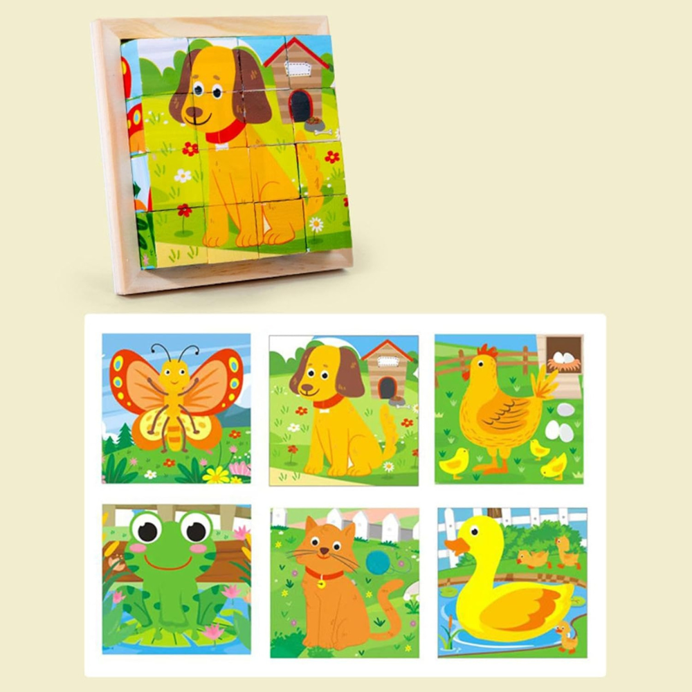 Puzzle en Bois - CubeMontessori™ - Animaux de la Ferme