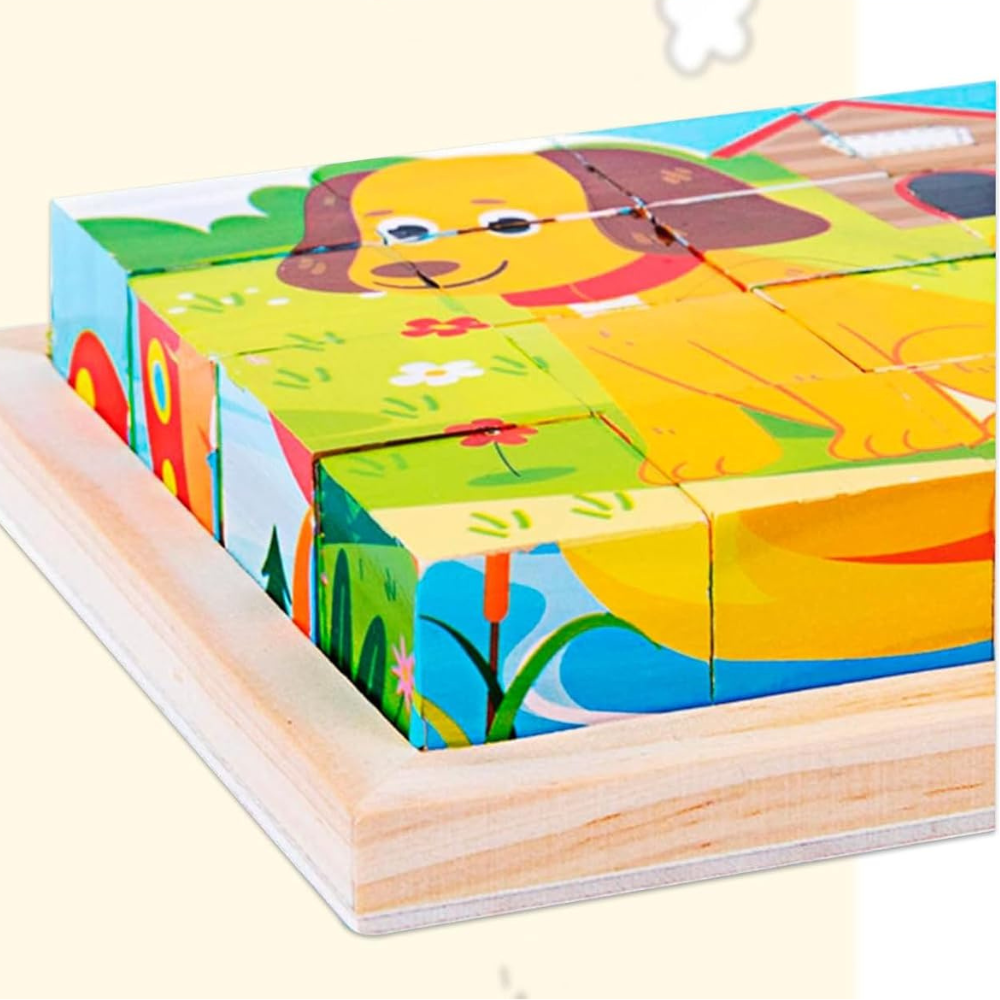 Puzzle en Bois - CubeMontessori™ - Animaux de la Ferme