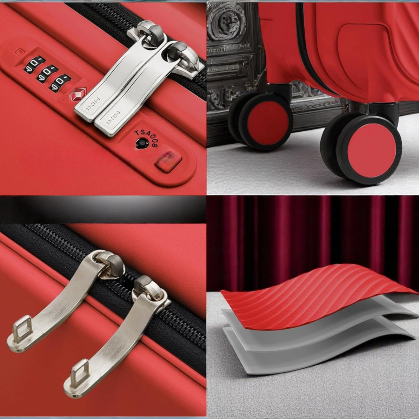 Valise de Voyage - WideRollTravelCase™ - Rouge