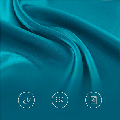 Taie d'Oreiller en Satin - SatinDreamPillow™ - Bleu Vert