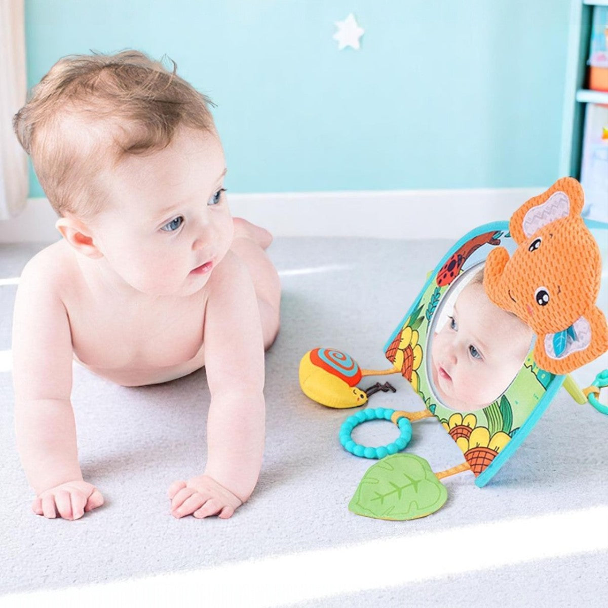 Miroir Voiture pour Bebe - SafeViewBabyMirror™ - Éléphant Orange