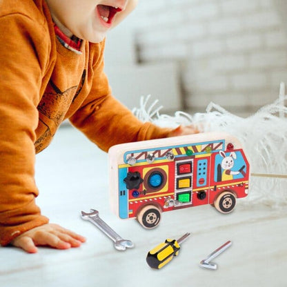 Tableau Montessori - BusyBoardCircuit™ - Autobus scolaire