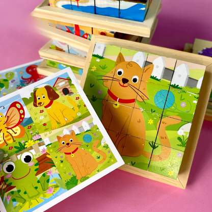 Puzzle en Bois - CubeMontessori™ - Animaux de la Ferme