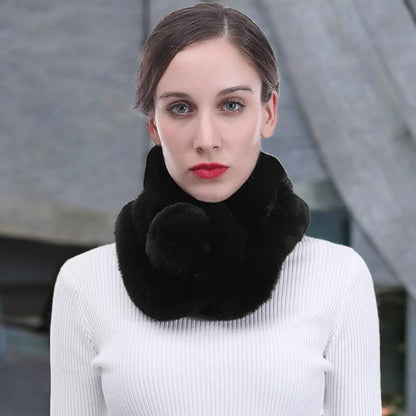 Écharpe Femme Hiver - CozyFurWrap™ - Noir