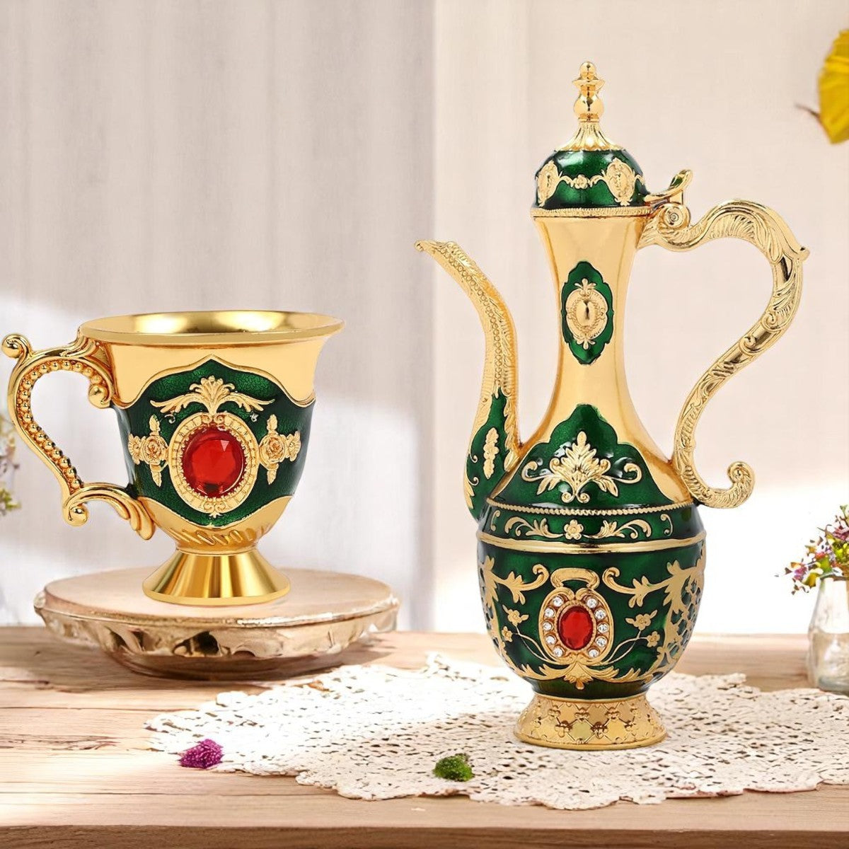 Cafetière Turque - VintageTurkCoffeeSet™ - Vert & Doré