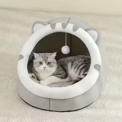 Niche pour Chat - CozyCatBed™ - Gris