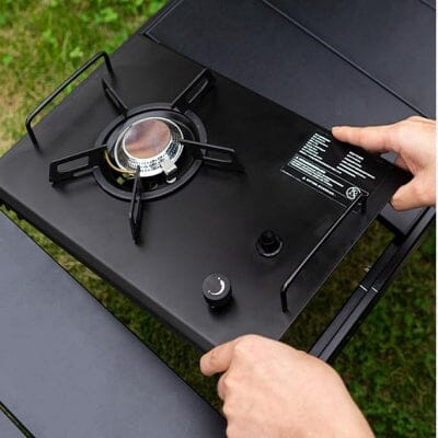 Réchaud à gaz camping - CampGasStove™ - Noir