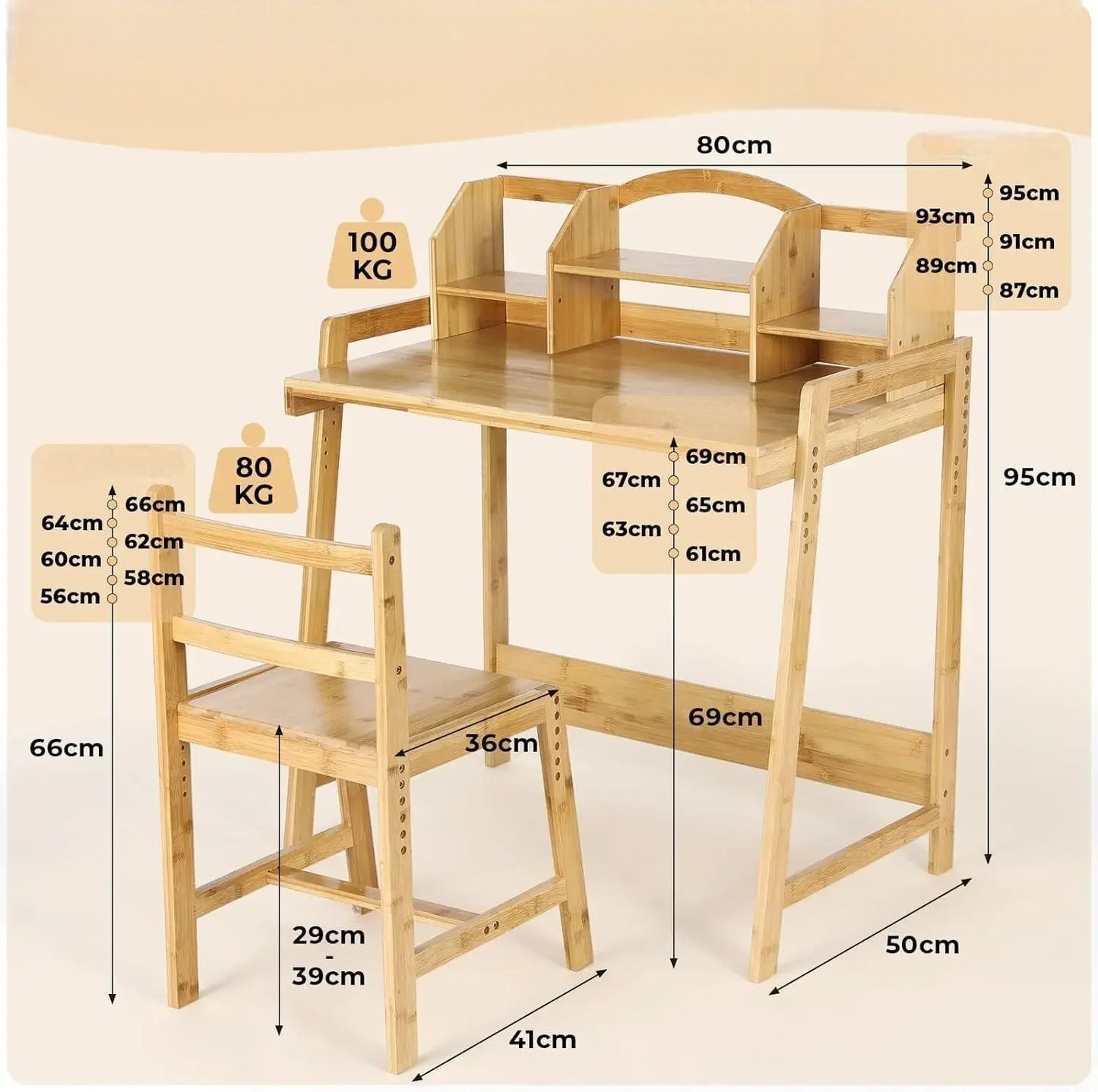 Bureau pour Enfant - BambooStudySet™
