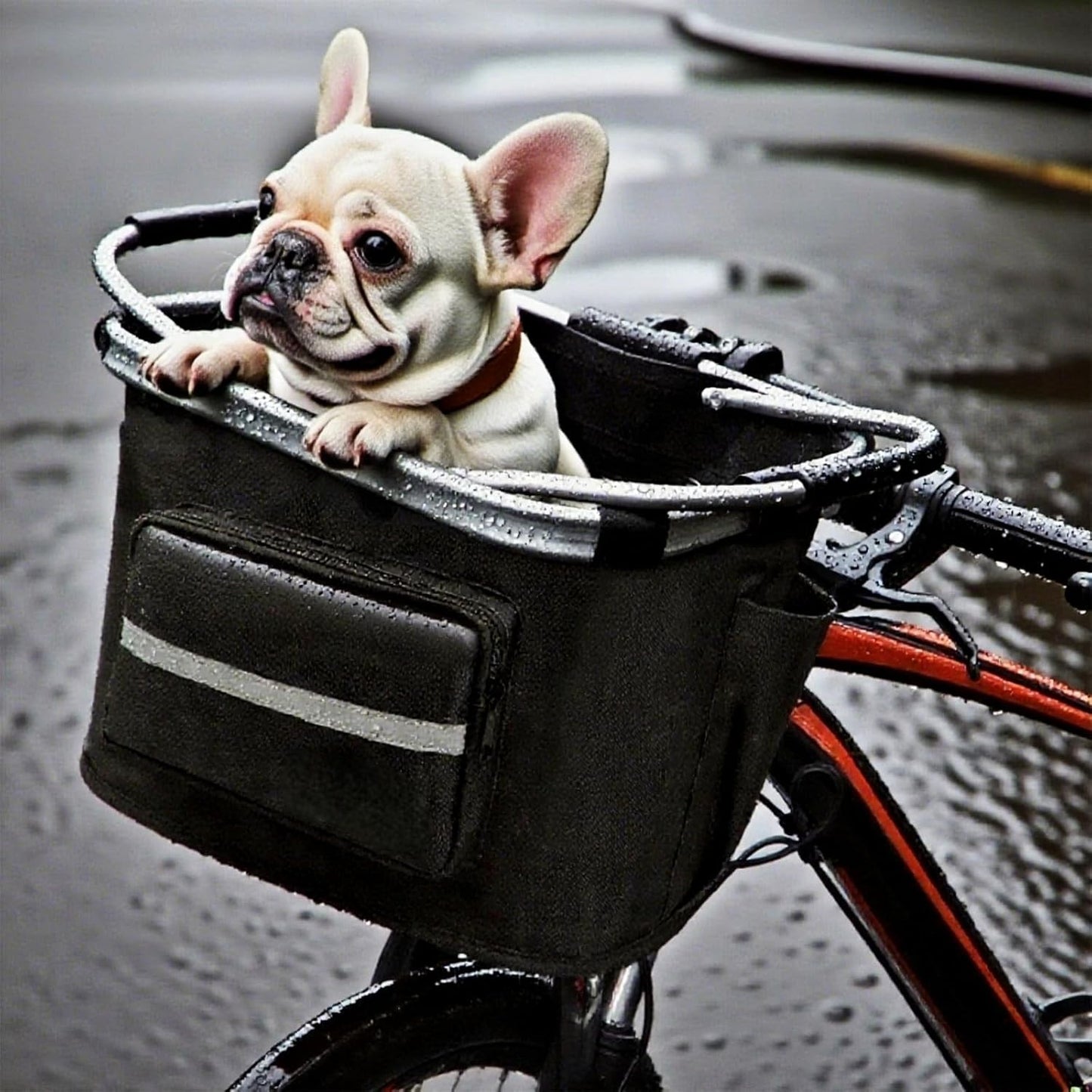 PANIER VELO POUR CHIEN	- PetRideBasket™ - Rectangle Noir avec Pochette