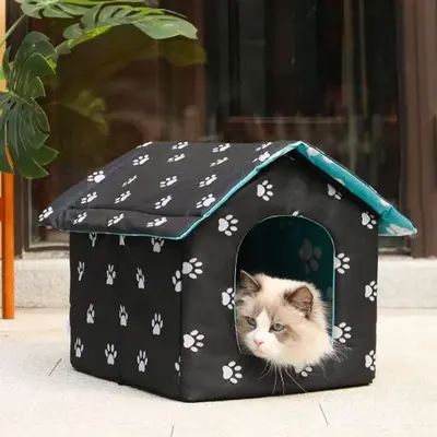 Niche pour Chat Extérieur - OutdoorCatHouse™ - Noir