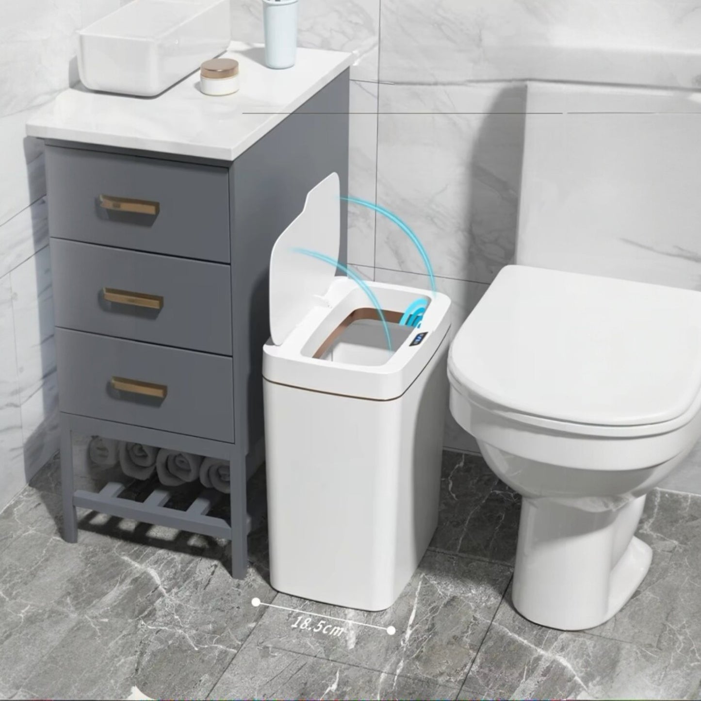 Poubelle Intelligente - TouchFreeBin™ - Blanc