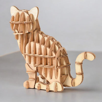 Puzzle 3D en Bois - WoodGenius™ - Chat