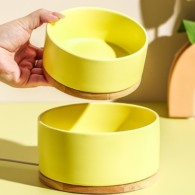 Gamelle pour Chat - WarmSipCatBowl™ - Jaune