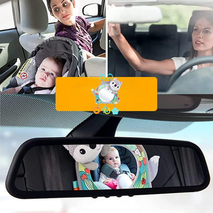 Miroir Voiture pour Bebe - SafeViewBabyMirror™ - Loup Gris
