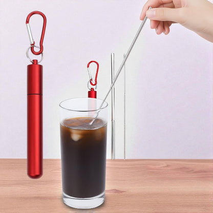 Paille Réutilisable - SteelSipKit™ - Rouge