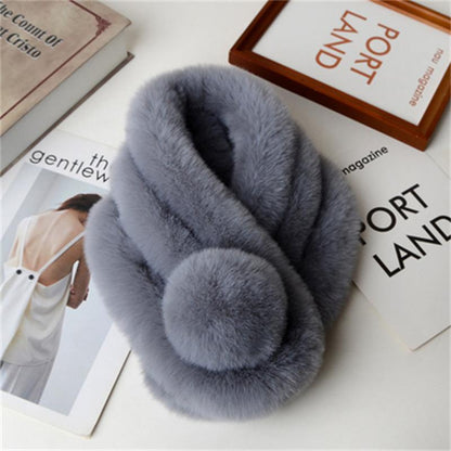 Écharpe Femme Hiver - CozyFurWrap™ - Gris