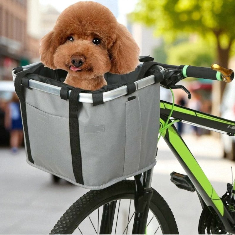 PANIER VELO POUR CHIEN	- PetRideBasket™ - Carré Gris