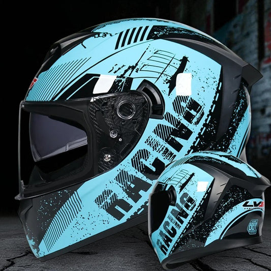 Casque de Moto - FullRideHelmet™ - Bleu Ciel