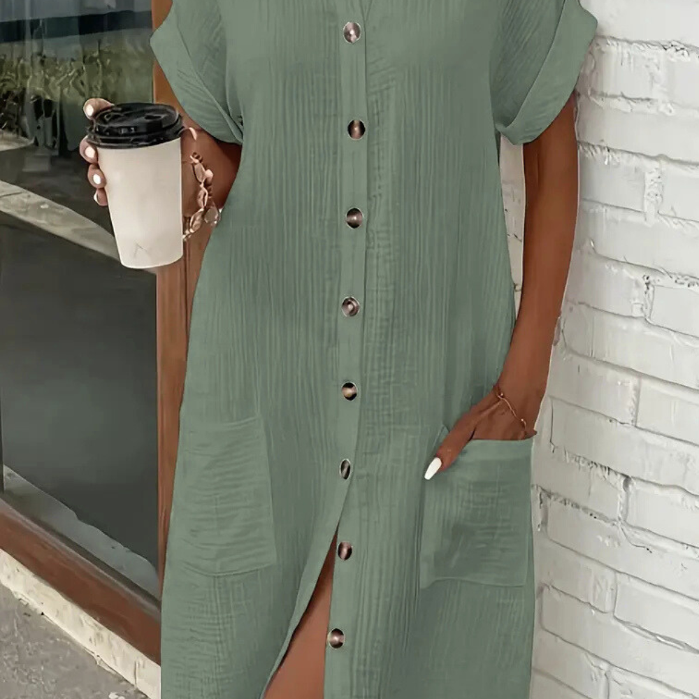 Robe d'Été Femme - LinéaDress™ - Vert