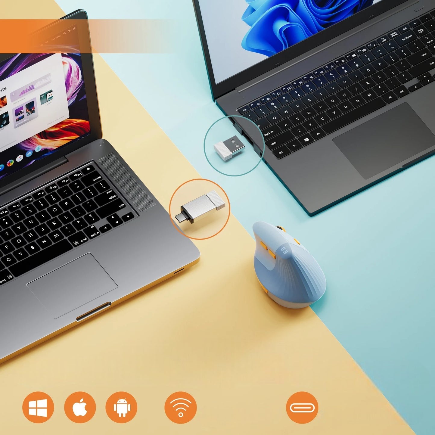 Souris Verticale - ErgoClickPro™ - Bleu