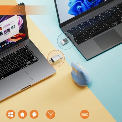 Souris Verticale - ErgoClickPro™ - Bleu