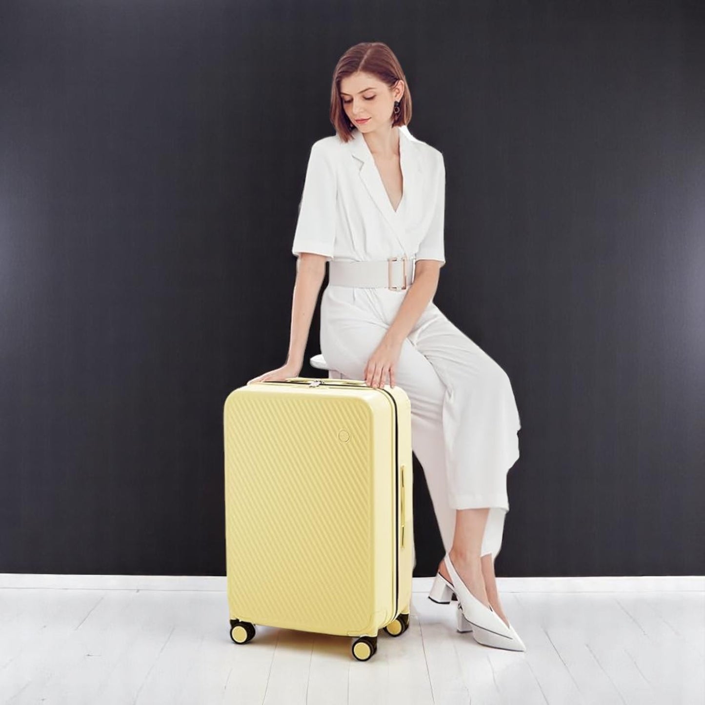 Valise de Voyage - WideRollTravelCase™ - Jaune