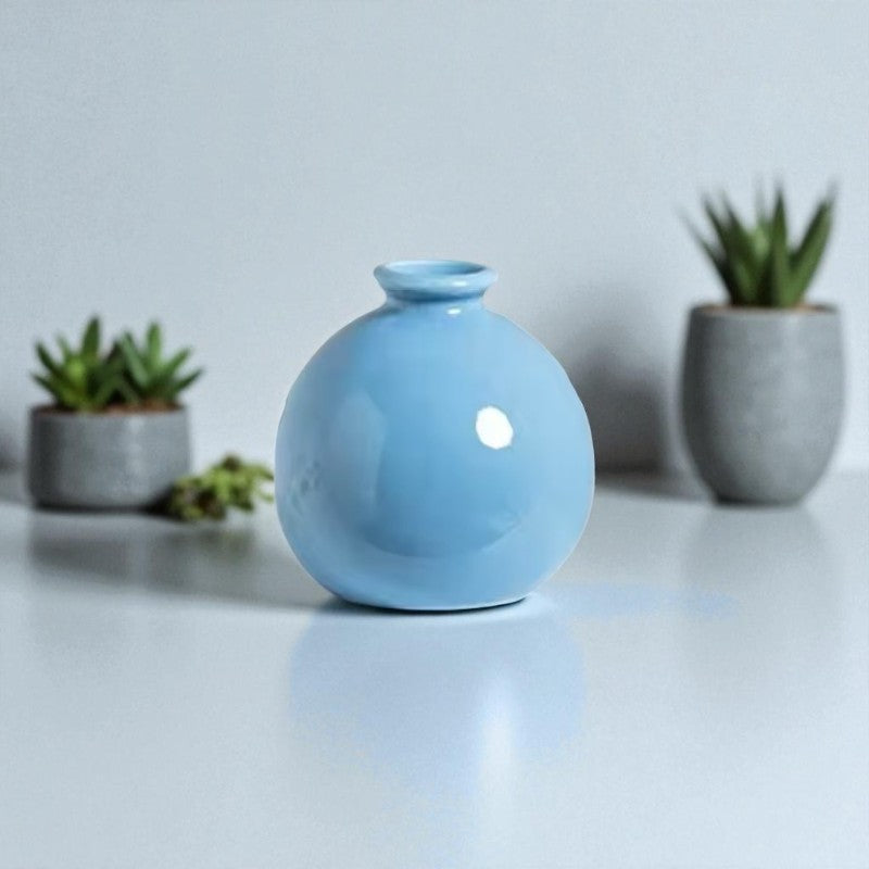 Vase en Céramique - ZenHydroVase™ - Bleu