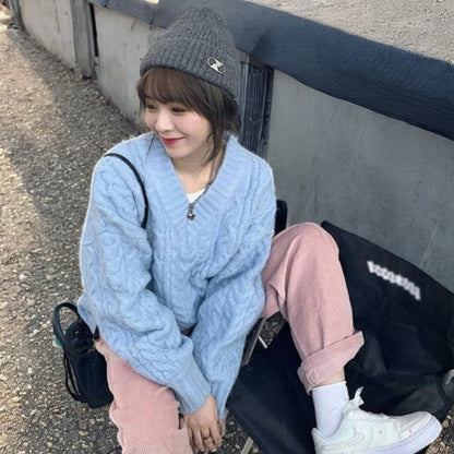 Pull Tricot - CozyKnitSweater™ - Bleu Ciel