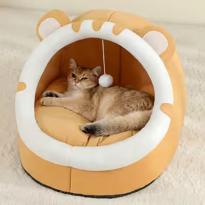 Niche pour Chat - CozyCatBed™ - Jaune