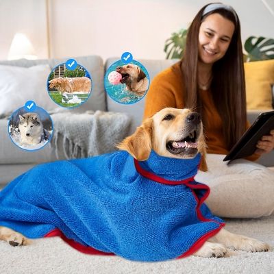 Peignoir pour Chien - DogDryingTowel™ - Bleu